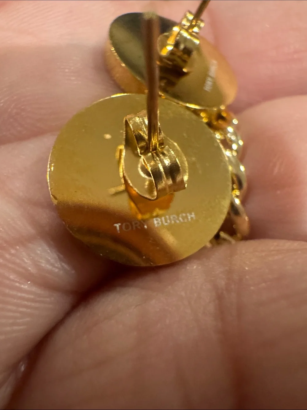 Tory Burch Green Enamel and Gold Logo Necklace, Bracelet & Earrings Set